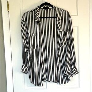 Sanctuary Womens Tomboy Shirt Gray Striped